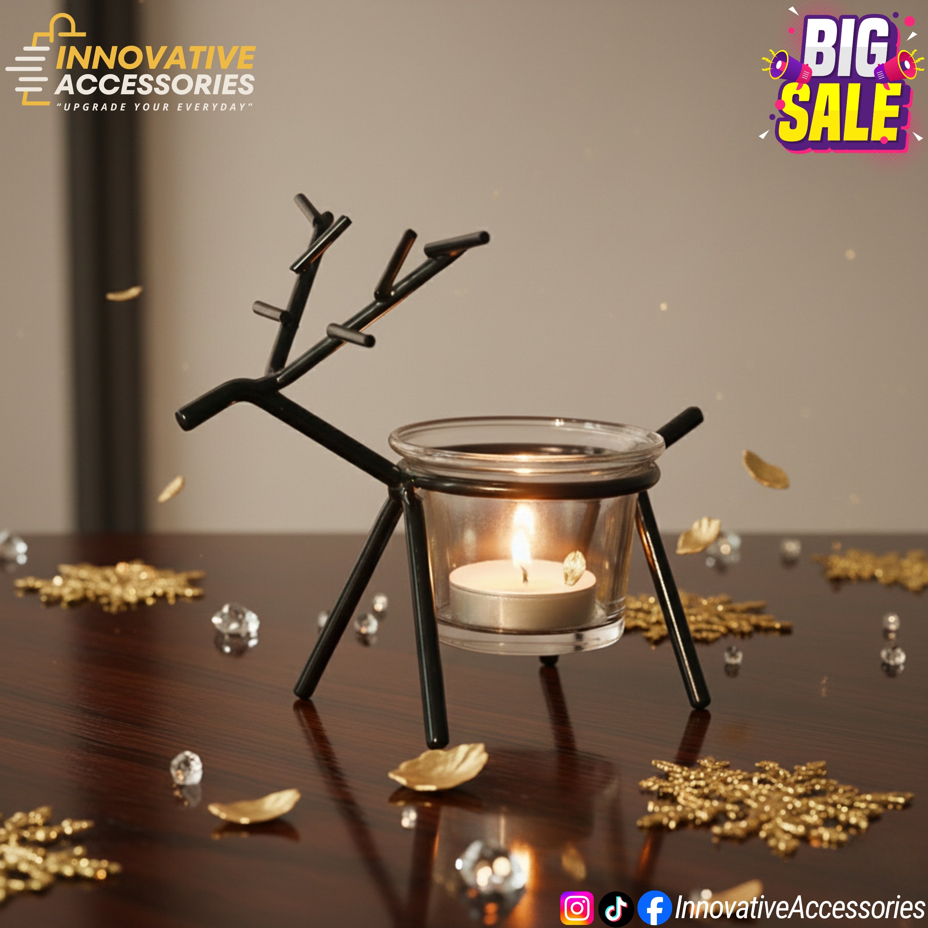 GlowFawn Elegant Candle Holder – Stylish Ambience & Safe Lighting for Your Home
